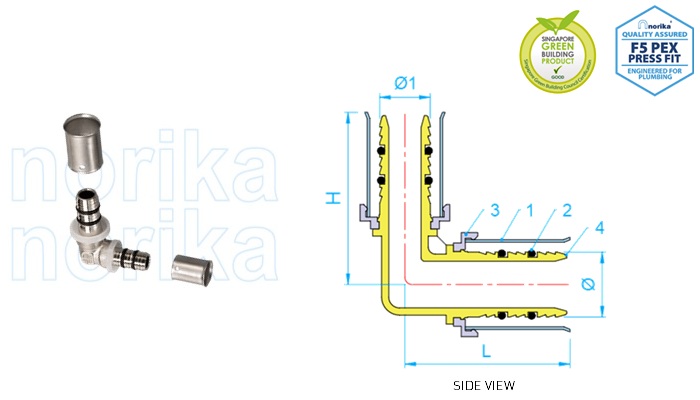 PEX Press-Fit Reducing Elbow (Type F5)